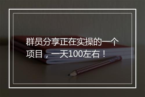 群员分享正在实操的一个项目，一天100左右！