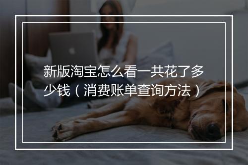 新版淘宝怎么看一共花了多少钱（消费账单查询方法）
