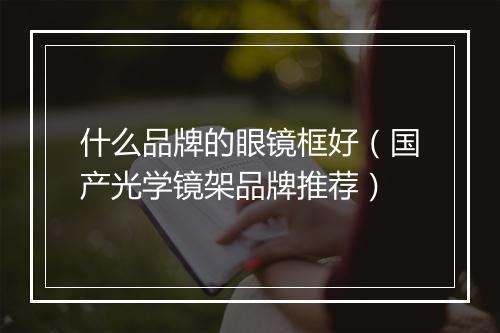 什么品牌的眼镜框好（国产光学镜架品牌推荐）