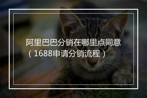 阿里巴巴分销在哪里点同意（1688申请分销流程）