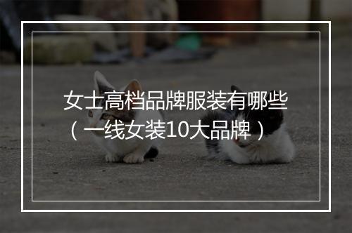女士高档品牌服装有哪些（一线女装10大品牌）