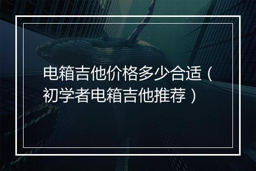 电箱吉他价格多少合适（初学者电箱吉他推荐）