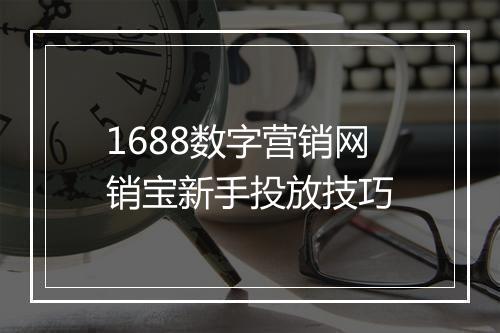 1688数字营销网销宝新手投放技巧