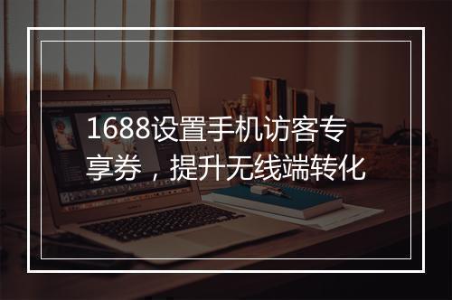 1688设置手机访客专享券，提升无线端转化