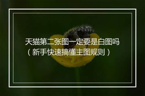 天猫第二张图一定要是白图吗（新手快速搞懂主图规则）