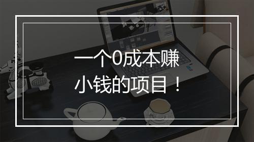 一个0成本赚小钱的项目！