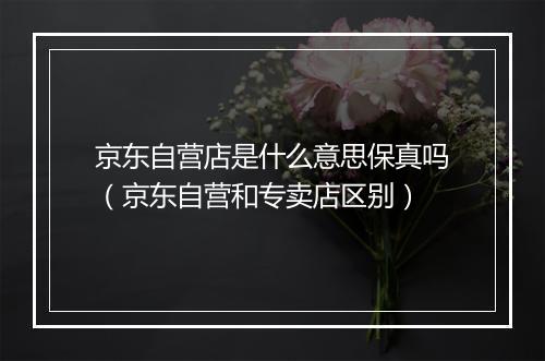 京东自营店是什么意思保真吗（京东自营和专卖店区别）