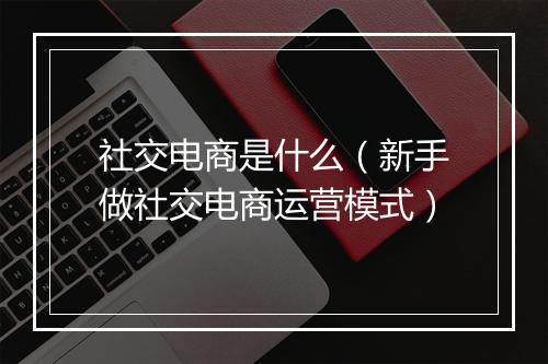 社交电商是什么（新手做社交电商运营模式）