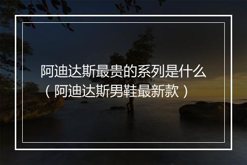 阿迪达斯最贵的系列是什么（阿迪达斯男鞋最新款）