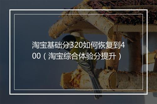 淘宝基础分320如何恢复到400（淘宝综合体验分提升）
