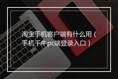 淘宝手机客户端有什么用（手机千牛pc端登录入口）