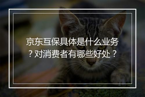 京东互保具体是什么业务？对消费者有哪些好处？