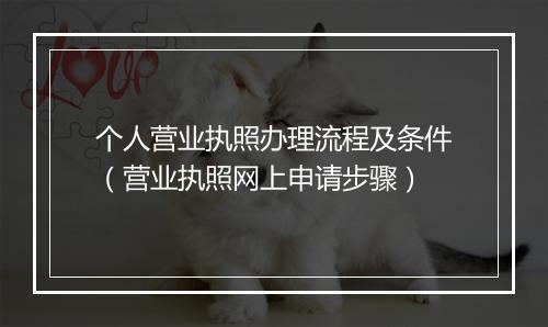 个人营业执照办理流程及条件（营业执照网上申请步骤）