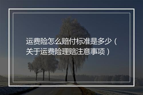 运费险怎么赔付标准是多少（关于运费险理赔注意事项）