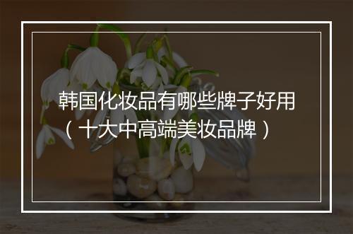 韩国化妆品有哪些牌子好用（十大中高端美妆品牌）