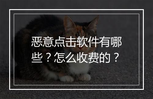 恶意点击软件有哪些？怎么收费的？