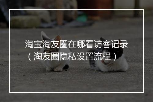 淘宝淘友圈在哪看访客记录（淘友圈隐私设置流程）