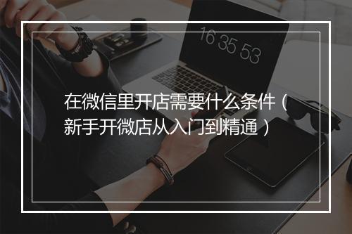 在微信里开店需要什么条件（新手开微店从入门到精通）