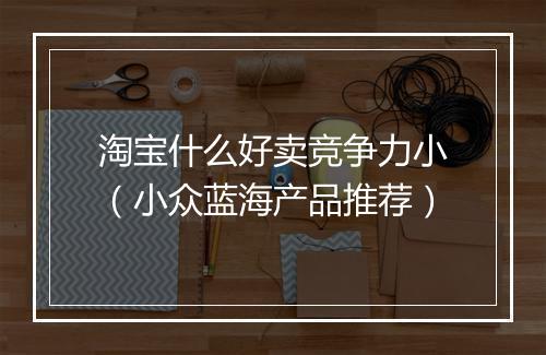 淘宝什么好卖竞争力小（小众蓝海产品推荐）