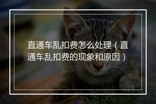 直通车乱扣费怎么处理（直通车乱扣费的现象和原因）