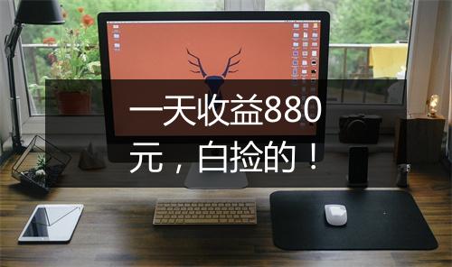 一天收益880元，白捡的！