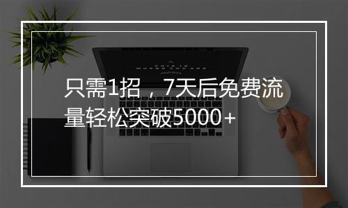 只需1招，7天后免费流量轻松突破5000+