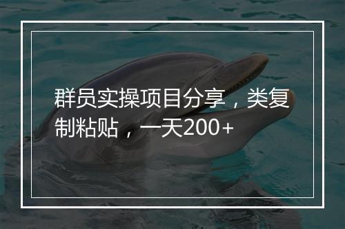 群员实操项目分享，类复制粘贴，一天200+