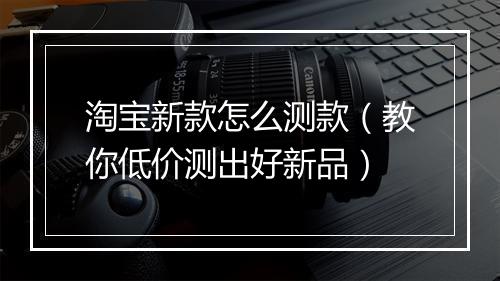 淘宝新款怎么测款（教你低价测出好新品）