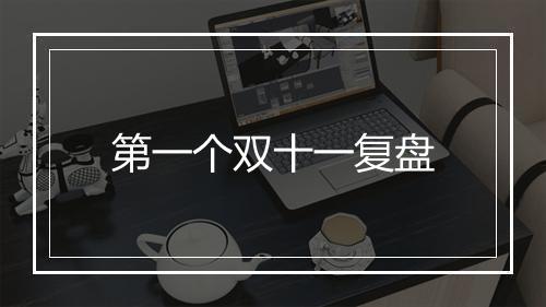 第一个双十一复盘