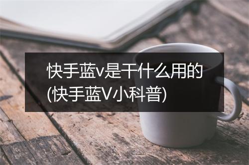 快手蓝v是干什么用的(快手蓝V小科普)