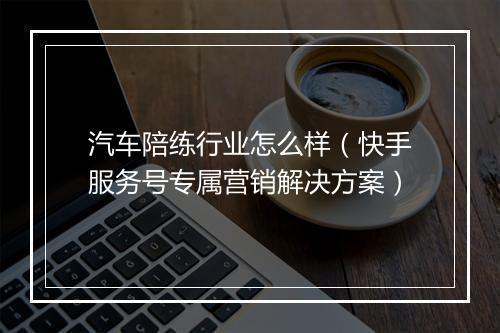汽车陪练行业怎么样（快手服务号专属营销解决方案）