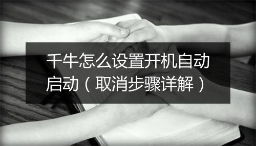 千牛怎么设置开机自动启动（取消步骤详解）