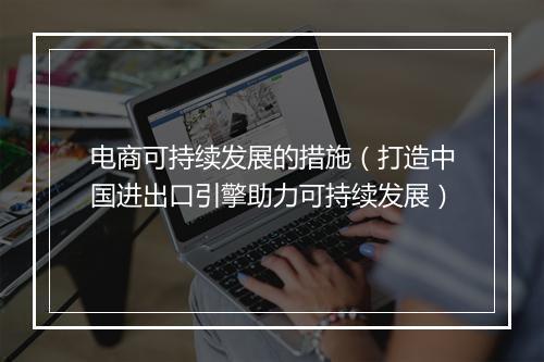电商可持续发展的措施（打造中国进出口引擎助力可持续发展）