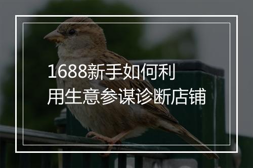 1688新手如何利用生意参谋诊断店铺