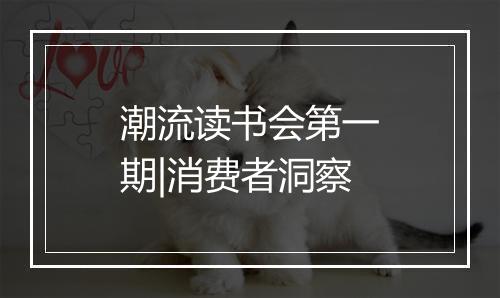 潮流读书会第一期|消费者洞察