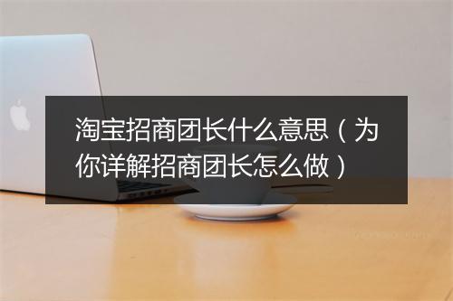 淘宝招商团长什么意思（为你详解招商团长怎么做）
