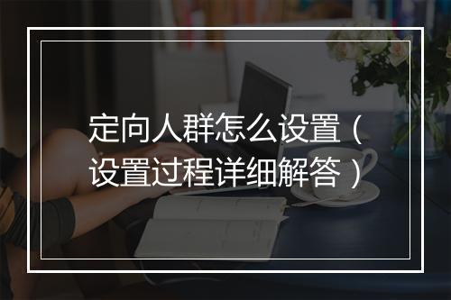 定向人群怎么设置（设置过程详细解答）