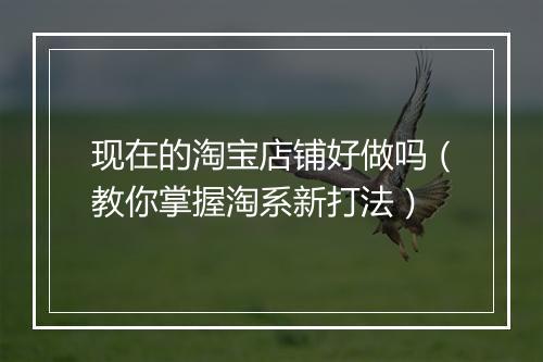 现在的淘宝店铺好做吗（教你掌握淘系新打法）