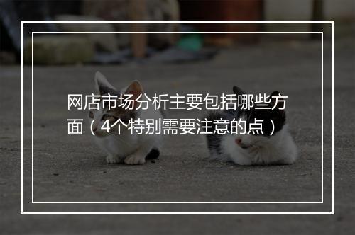 网店市场分析主要包括哪些方面（4个特别需要注意的点）