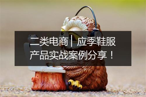 二类电商 ▏应季鞋服产品实战案例分享！