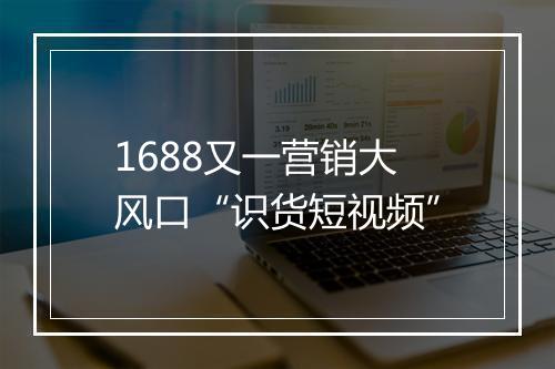 1688又一营销大风口“识货短视频”