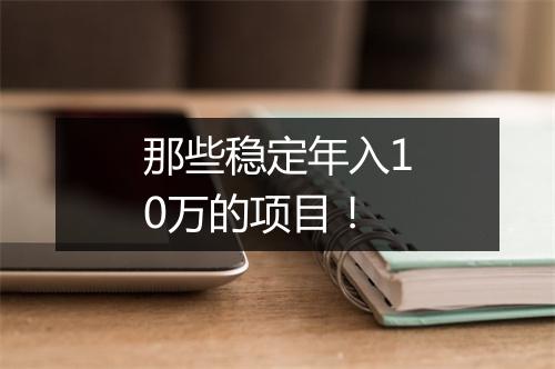 那些稳定年入10万的项目！