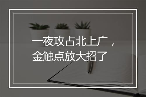 一夜攻占北上广，金触点放大招了