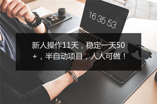 新人操作11天，稳定一天50+，半自动项目，人人可做！