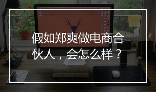 假如郑爽做电商合伙人，会怎么样？
