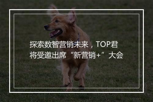探索数智营销未来，TOP君将受邀出席“新营销+”大会