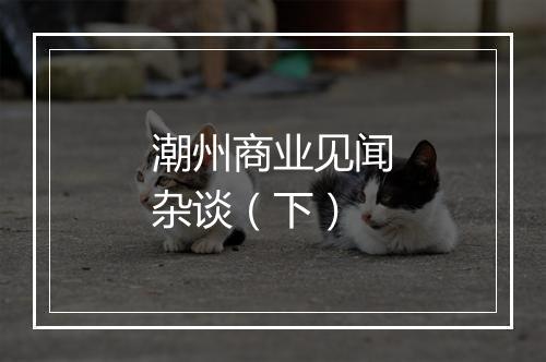 潮州商业见闻杂谈（下）