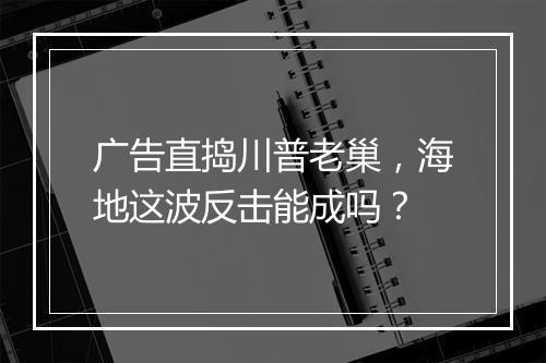 广告直捣川普老巢，海地这波反击能成吗？