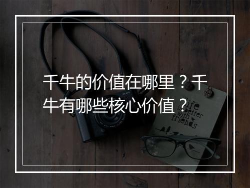 千牛的价值在哪里？千牛有哪些核心价值？