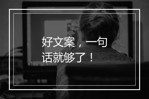 好文案，一句话就够了！